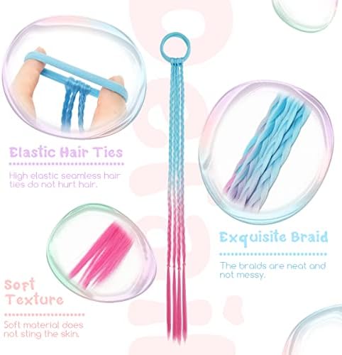 Dreamlover Colored Braided Hair Extensions for Kids, 12 Pieces - Image 3