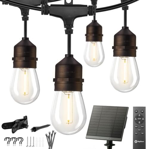 Brightown 55FT Solar String Lights Outdoor, 16+1 Shatterproof LED Lights by Brightown