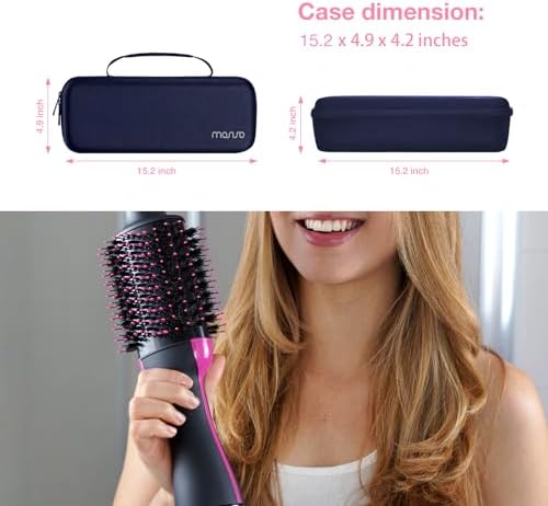 MOSISO Hard Travel Case Storage Bag Compatible with Revlon One-Step Hair Dryer Brush 1.0 & Plus 2.0, EVA Carrying Case Cover Protective Hard Shell Sleeve with Hot Air Brush Pouch, Navy Blue - Image 4