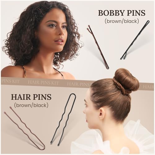 Teenitor 163psc Hair Accessories Kit, Bobby Pins Hair Pins Hair Net Hair Clips and Hair Ties Hair Bands, Hair Kit for Dances Ballet Competition with Hair Accessories Organizer - Image 4