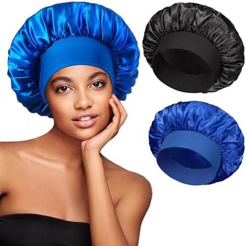 vidsel 2pcs Satin Sleep Bonnets for Women, Silk Hair Bonnet for Sleeping by vidsel