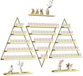 EBANKU 6PCS Nail Polish Racks 5 Tiers Nail Polish Shelf for Wall Triangular Display Rack Cosmetic Display Cases Lipstick Perfume Wall Shelf Essential Oil Organizers for Home Spa Nail Salon Shop(Gold) by EBANKU