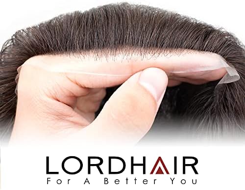 Lordhair Mens Hair System, 8x10 inch, 0.08mm Thin Skin Base, #1B - Image 4
