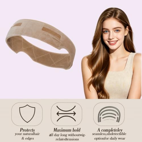 Adjustable Wig Grip Band, Non-Slip Silicone Headband,Beige 2 Pack - Image 6