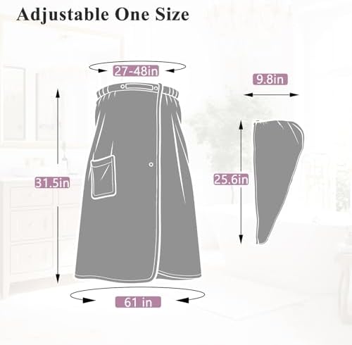 Women's Bath Towel Wrap with Hair Drying Towel Set – Purple - Image 2