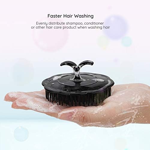 Segbeauty 2pcs Scalp Massage Shampoo Brush, Massage Hair Brush Floriated Shower Comb for Deep Cleaning Hair Men’s Hand Brush Growth Beard Brush Pet Grooming Brushes (Black) - Image 6