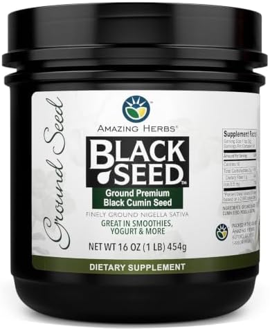 Amazing Herbs Ground Premium Black Seed - 16 Oz Container by AmazingHerbs