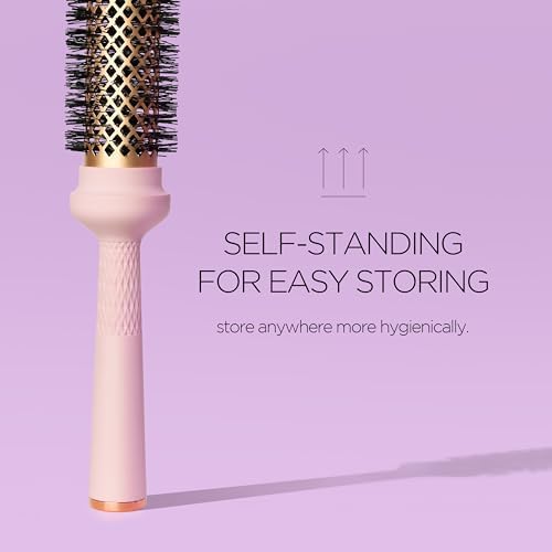 Magic Curling Round Brush (Wavy 1.3 Inch), Non-electronic, Self-Standing Round Quick Styling Brush, Great Blowout, Ceramic Coated/Ionic Thermal Barrel, Blowout Volume, Wave Styler - Image 4