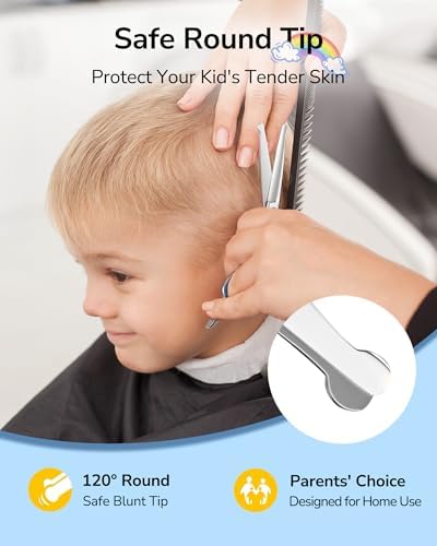 ULG Kids Hair Cutting Scissors, 6.5" Round‑Tip Safety for Toddlers & Adults - Image 2