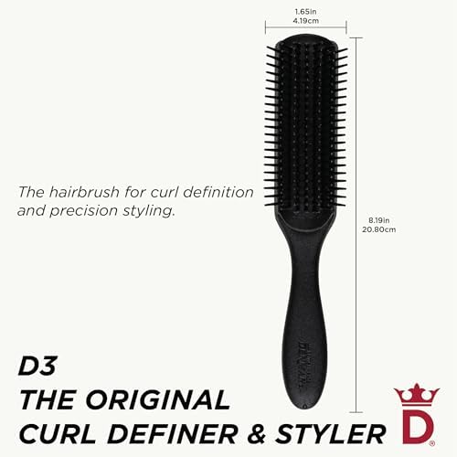 Denman D3 Original Curl Definer & Styler, Curly Hair Brush for Women & Men – 7 Row Detangling & Curl Defining Brush for Smooth Defined Curls - a precision Styling Brush for straight hair - Image 2