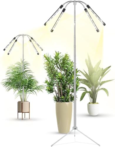 Grow Lights for Indoor Plants Full Spectrum,15-62 Inches Height Adjustable Dsektop and Standing Plant Growing Lights with Detachable Tripod Stand for Large and Small Plants, Auto On/Off Timer by Unknown