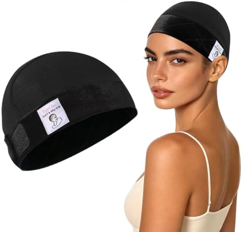 Wig Grip Cap for Black Wigs & Hijab, Velvet, Modal Cotton, 1 Pack by HappCIan