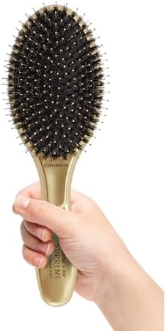 Olivia Garden Ceramic + Ion Supreme Styler Cushion Paddle Brush - Boar & Ionic for Shine, Frizz Control & Smoother Hair - Image 3