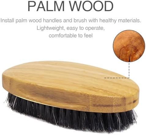 Medium Hard Palm Wave Hair Brushes for Men's Hair Styling, Yellow - Image 4