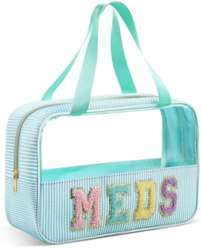 Sanwuta Clear Seersucker Meds Bag, Lake Blue by Sanwuta