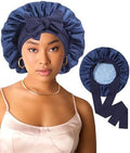 AWAYTR Satin Hair Bonnet for Sleeping, Adjustable Double Layer Sleep Cap by AWAYTR