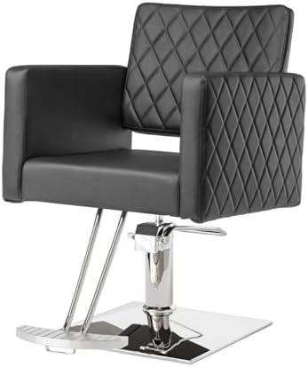 Bonnlo Salon Chair for Hair Stylist Wide Seat, Hydraulic Barber Chair with Aluminium Alloy Footrest, Black Hair Salon Chair Styling Heavy Duty, Beauty Spa Cosmetology Shampoo Hairdressing Equipment by Bonnlo