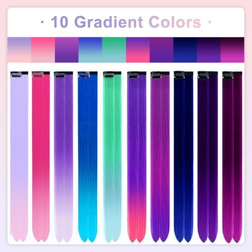 Colored Hair Extensions Clip In Ombre Color Hairpieces 20 PCS - Image 2