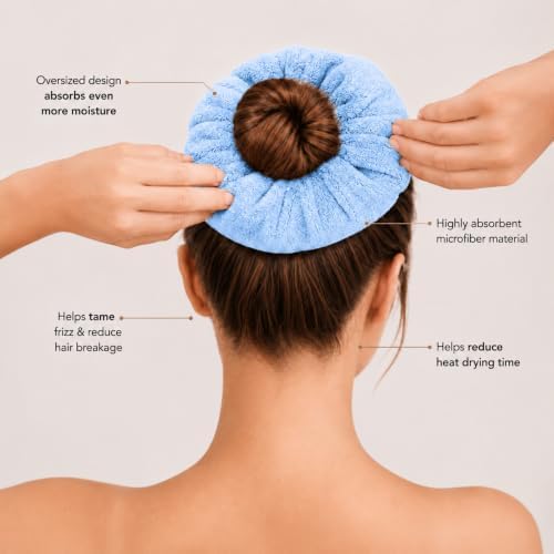 WILLBOND 4 Pcs Microfiber Quick-dry Hair Towel Scrunchie, Chic Colors - Image 6