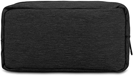 E-Tree Makeup Bag,Medium Travel Make up Pouch for Purse,Zipper Cosmetic Brush Skin Care Case for Women Man,Toiletry Bags,Tech Electronic Organizer,Small Canvas Storage for Personal Items,Black - Image 3