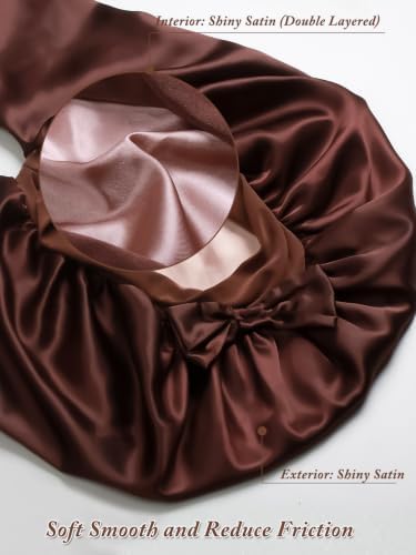 1+2 Satin Pantyhose Bonnet for Braids, Long Hair Bonnet for Women Sleeping - Image 5