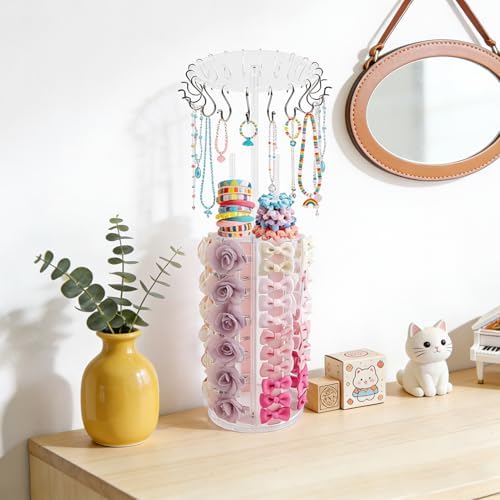 Bow Holder Bow Organizer for Girls,Baby Hair Clips Storage Stand, Rotatable Hair Accessory Organizer Rack for Baby Newborn Infant Toddler Kids (snzp-18-1) - Image 4