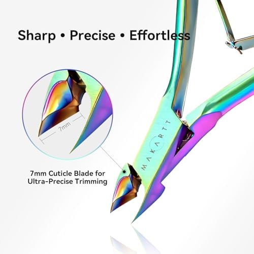 Makartt 3-Pack Rainbow Titanium Cuticle Nipper, Pusher Set - Image 2