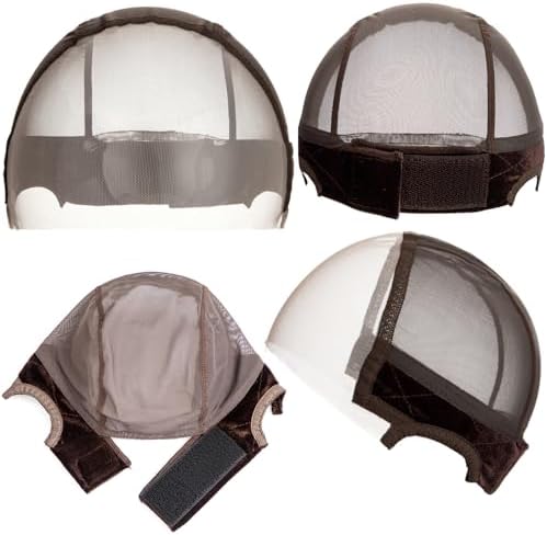 9x6 Lace Wig Caps for Women, Wig Caps with Grip Band for Keeping Wigs in Place, Brown Glueless Wig Grip Cap with Transparent Lace Wig Caps, Non-Slip Adjustable Elastic Headband Grip Wig Caps - Image 5