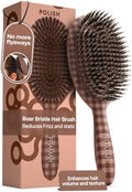 FRAMAR Soft Boar Bristle Hair Brush – Slick Back Brush, Boar Bristle Brush by FRAMAR