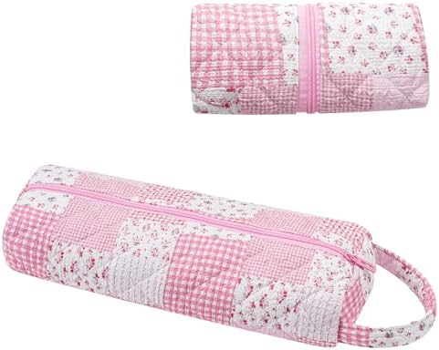 RSRSLEII Quilted Hair Tools Travel Bag, Portable&Foldable, Pink Checks by RSRSLEII