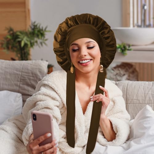 VECIIR Satin Bonnet Silk Bonnet (US, Alpha, Large, Dusky‌) - Image 4