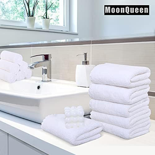 MOONQUEEN 18 Pack Premium Hand Towels - Quick Drying - Microfiber Coral Velvet Highly Absorbent Towels - Multipurpose Use as Hotel, Bathroom, Shower, Spa, Hand Towel 16 x 28 inches (White) - Image 2