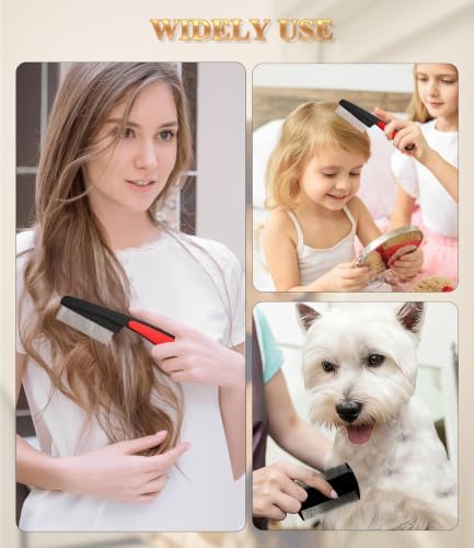 Dandruff Comb Removal Steel Fine Tooth Scalp Detox Hair Care Tool 3PC - Image 7