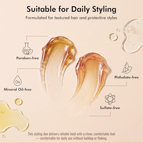 Edge Control Gel for 4C Hair Braiding Hair Gel Firm Hold, Hair Styling Wax Non-Greasy No Flaking Braid Gel (Edge Gel 1.7Oz +Braid Gel 1.7Oz) - Image 5