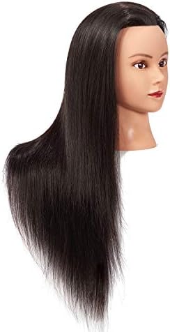 Mannequin Head 26-28" Synthetic Fiber Hair for Hairdresser Black - Image 3