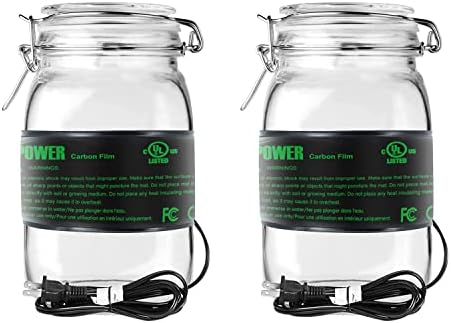 iPower 3" x 20" Seeding Heat Mat 2-Pack Upgraded Carbon Film Indoor Warm Hydroponic Plant Germination Starting Pad Durable Waterproof, Black by iPower