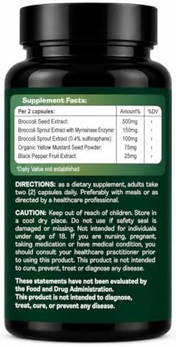 Broccoli Seed & Broccoli Sprout Extract Supplement, 60 Capsules - Image 2