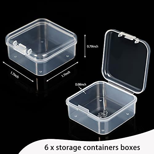 Jetec 6 Pieces Small Clear Plastic Storage Box, 1.7 x 1.7 x 0.8 Inch - Image 2