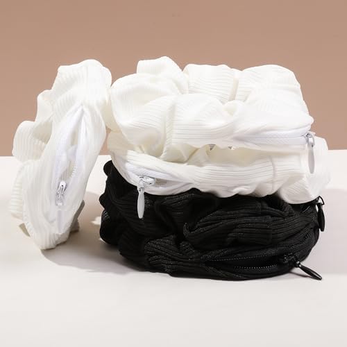 Pocket Scrunchies Holder Secret Hidden Compartment Items Velvet Hair Scrunchies Storage with Zipper Pocket for Women - Image 6