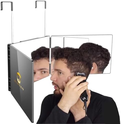360 Mirror for Haircuts for Men for Women for Braiding Hair Trifold 3 Way Mirror to See Back of Head Barber Haircut Tool Three Way for Hair Cutting Self Cut - Image 4