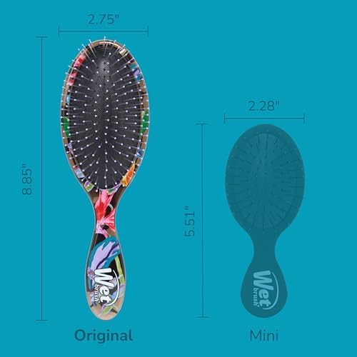 Wet Brush Original Detangler Hair Brush, Flexible Bristles Gently Detangle All Hair Types, Works on Wet or Dry Strands, Ergonomic Handle, Reduces Breakage, Limited Edition, Tropical Oasis Purple Grove - Image 4