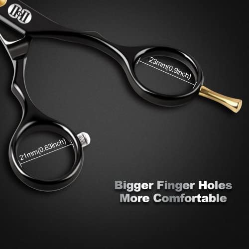 CIICII Hair Cutting Scissors, 6.5 Inch Barber Haircut Scissors Kit (Black) - Image 4