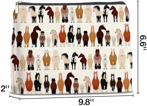 LyoGao Horses Gifts Makeup Bag, Horses Gifts for Animal Lovers Teen Girl Horse Stuff Cosmetic Bag - Image 2