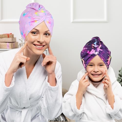 Basumee Microfiber Hair Towel Wrap for Kids Girls, Ultra Absorbent, 2 Pack - Image 3