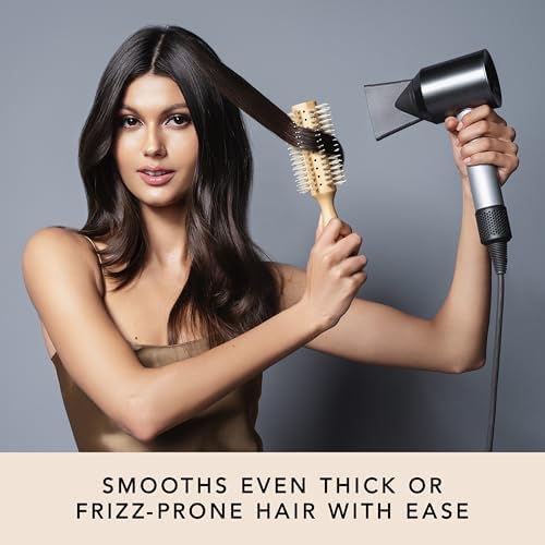 The Hair Edit Sleek Goddess Boar Bristle Bamboo Vented Round Hairbrush - Image 3