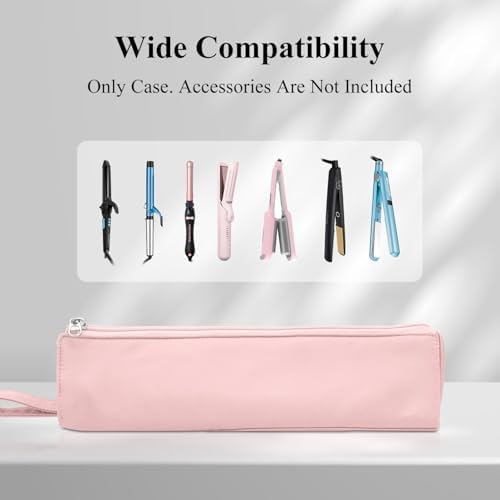 Hair Tools Travel Bag for T3 SinglePass Curl X, Heat Resistant Curling Iron Case for Bio Ionic, Hair Tool Organizer for Home and Travel (Pink) - Image 5