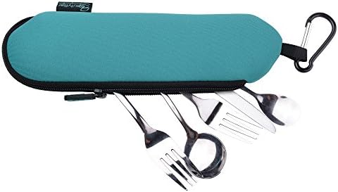 Beautyflier Neoprene Flatware Tableware Bag 3mm Thick Collapsible Cutlery Pouch for Travel Cutlery Set Utensil Set (Not included cutlery) - Image 2