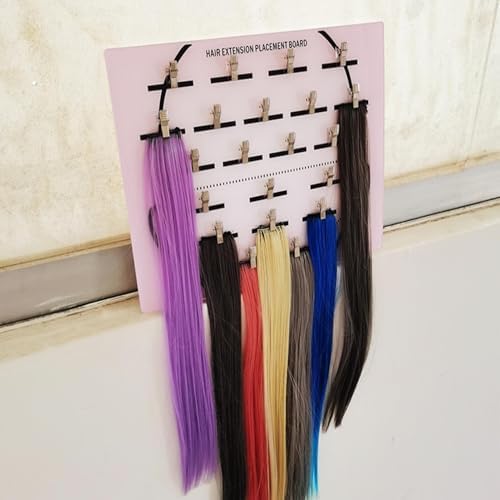 Extension Holder - Styling Extension Holder, Acrylic Hair Separator, Hair Extension Holder Board | Hair Tinsel Organizer, Home And Salon Wig Grafting Plate With Clip For Hairpieces Sectioning Display - Image 2