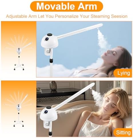Professional Facial Steamer, Vaporizador Facial with Steam Adjustable & Timer, Movable Arm, Preheating Esthetician Steamer, Home Beauty Salon SPA - Image 3