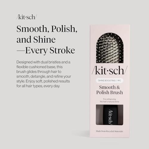 Kitsch Smooth & Polish Hair Brushes For Women and Men - Black - Image 2